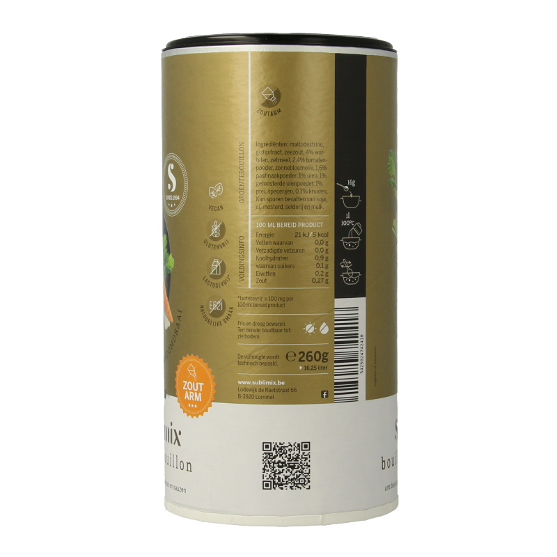 Sublimix Groentebouillon zoutarm glutenvrij - Afbeelding 2