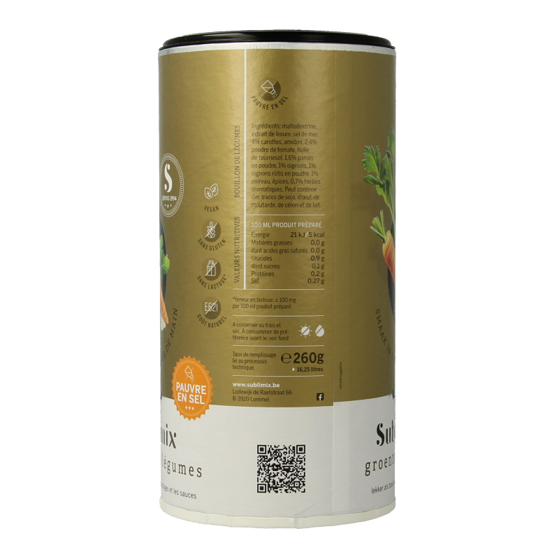 Sublimix Groentebouillon zoutarm glutenvrij - Afbeelding 4