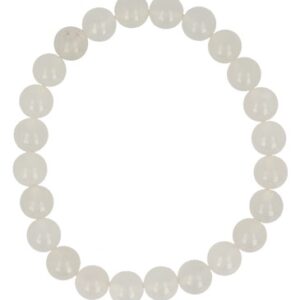 Ruben Robijn Kralenarmband jade wit 8mm