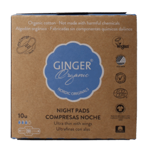 Ginger Organic Maandverband nacht met vleugels