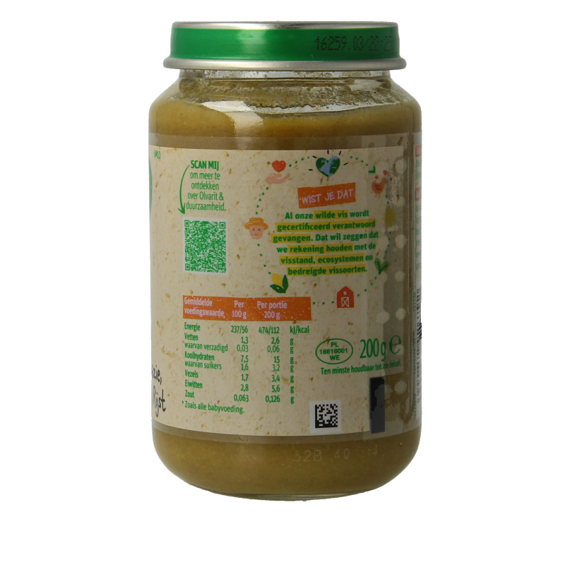 Olvarit Spinazie witvis rijst 6M10 - Afbeelding 2