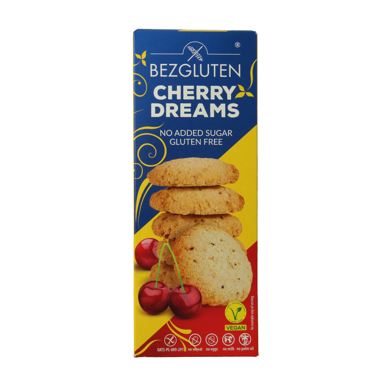 Bezgluten Koekjes kers zonder toegevoegde suiker glutenvrij
