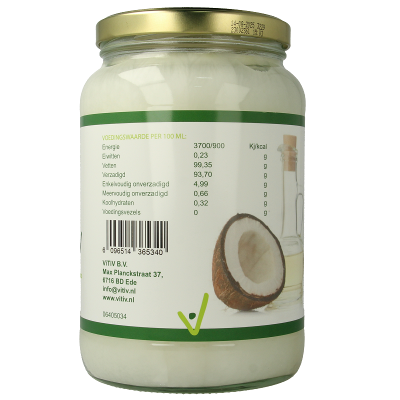 Vitiv Kokosolie extra virgin bio - Afbeelding 3