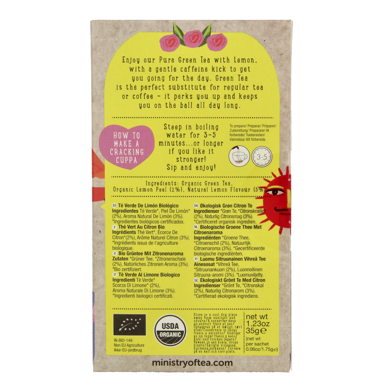 Ministry Of Tea Lemon green tea bio - Afbeelding 3