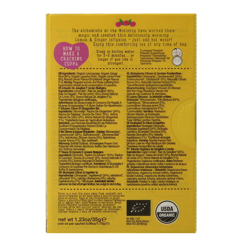 Ministry Of Tea Lemon & ginger bio - Afbeelding 3