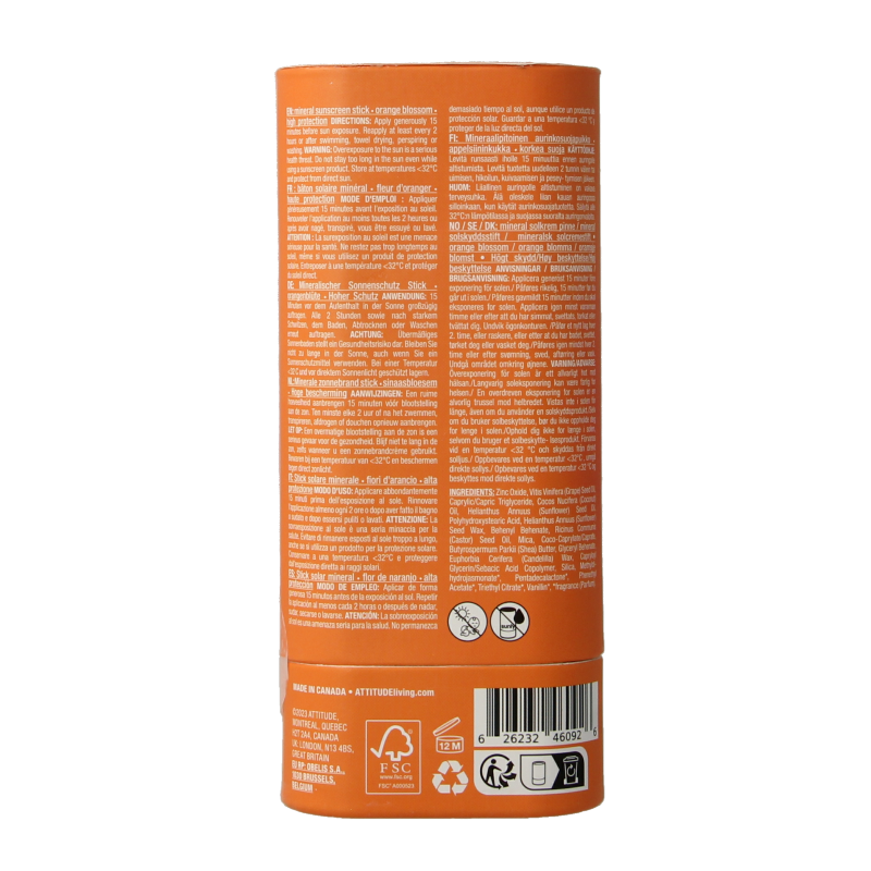 Attitude Sunly zonnebrandstick SPF30 oranjebloesem - Afbeelding 2