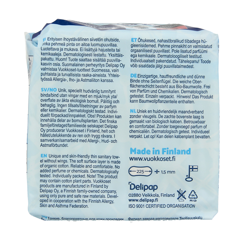 Vuokkoset Maandverband normaal organisch katoen - Afbeelding 3