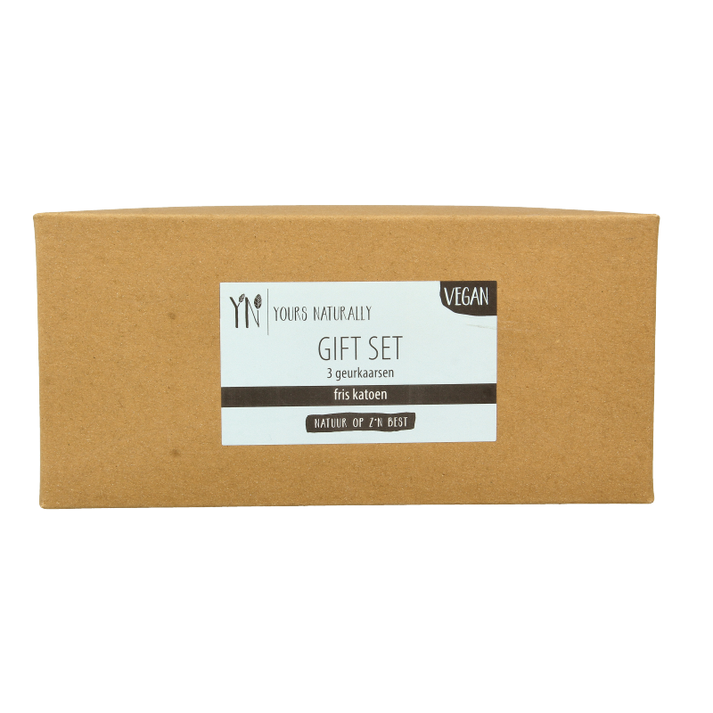 Yours Naturally Giftset 3 votive geurkaarsen fris katoen