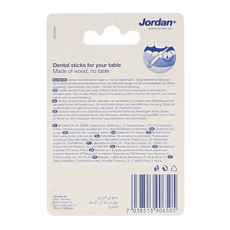 Jordan Tandenstoker tafeldispenser 125 stuks - Afbeelding 2