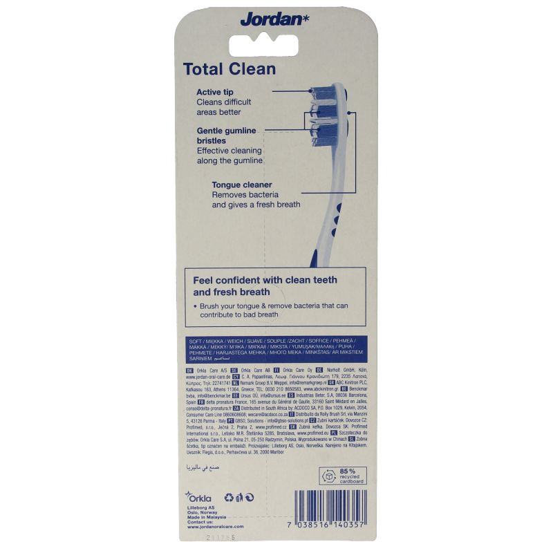 Jordan Tandenborstel totalclean soft - Afbeelding 2