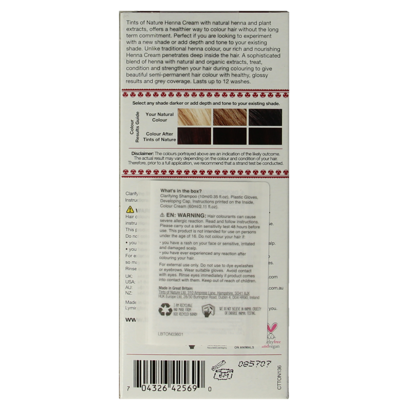 Tints Of Nature Henna cream mahogany red semi permanent - Afbeelding 4