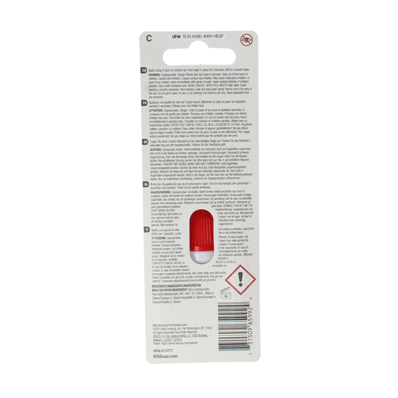 Kiss Nail glue max speed pink - Afbeelding 2