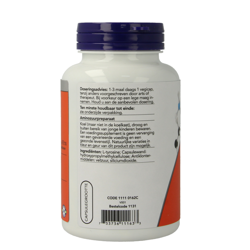 NOW L-Tyrosine 500mg - Afbeelding 2