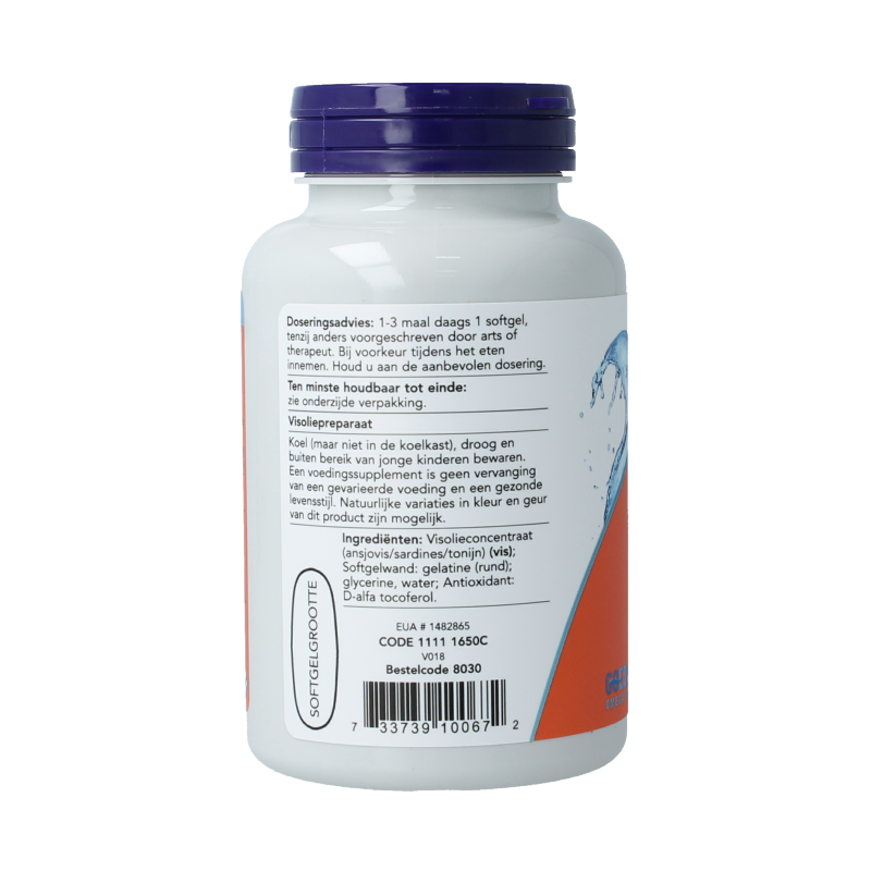 NOW Omega-3 Basis visolie 180mg EPA 120mg DHA - Afbeelding 2