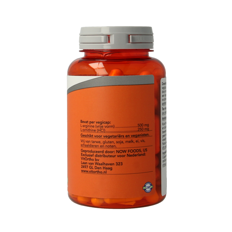 NOW Arginine & ornithine 500 / 250mg - Afbeelding 3