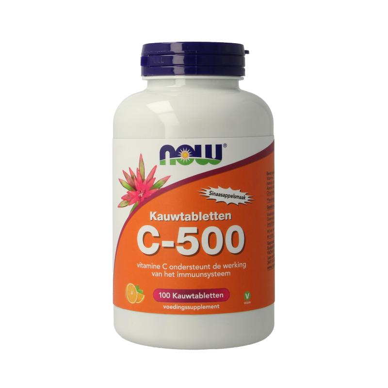 NOW C-500 kauwtabletten sinaasappelsmaak