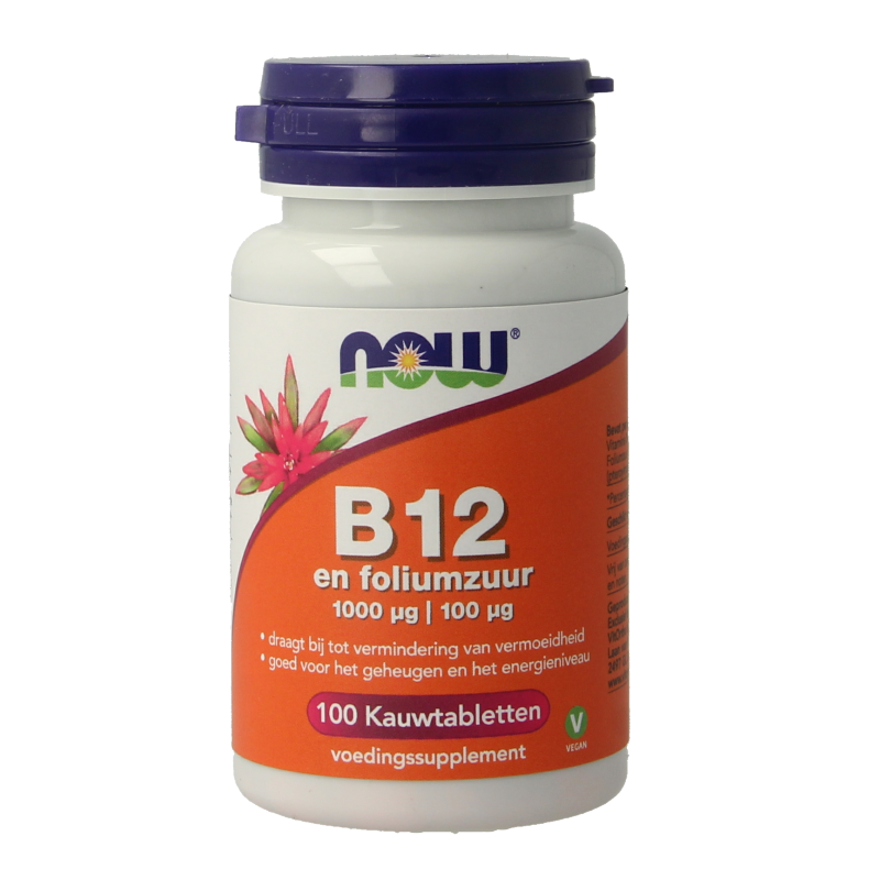 NOW Vitamine B12 1000mcg en Foliumzuur 100mcg