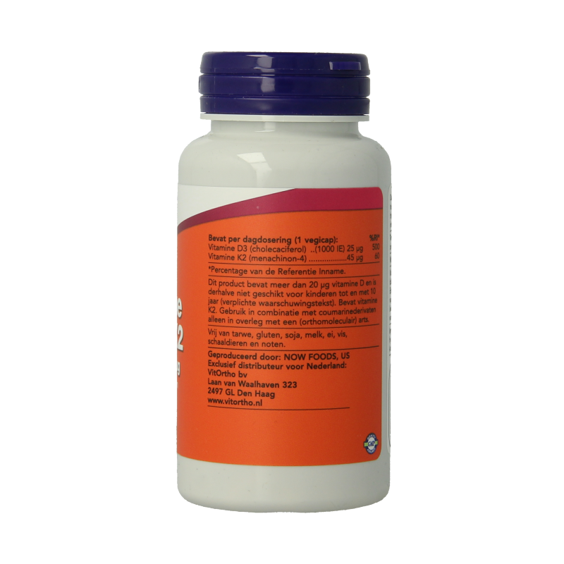 NOW Vitamine D3 1000IE & Vitamine K2 - Afbeelding 3