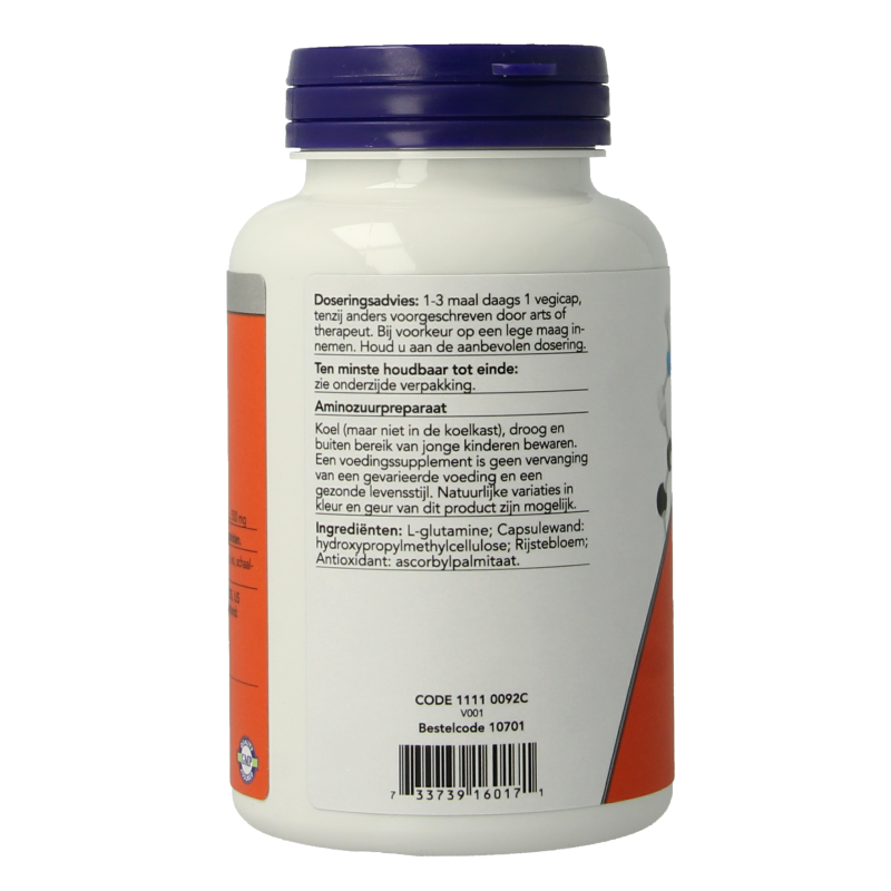 NOW L-Glutamine 500mg - Afbeelding 2