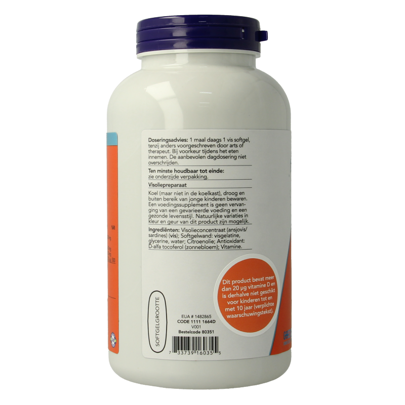 NOW Omega 3 max visolie D3 EPA DHA - Afbeelding 2