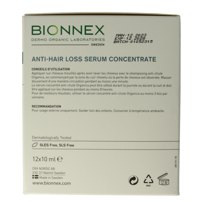Bionnex Organica anti hair loss serum 12x10ml - Afbeelding 2