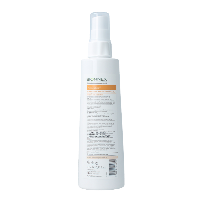 Bionnex Preventiva sunscreen cream spray kids SPF50+ - Afbeelding 2
