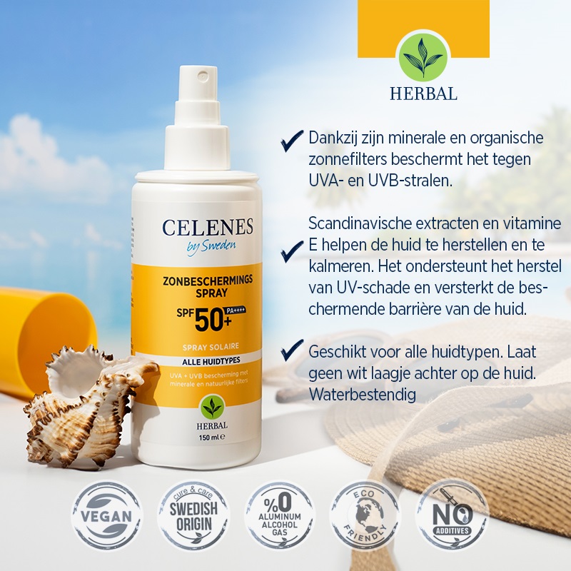 Celenes Herbal sunscreen spray all skintypes SPF50 - Afbeelding 3