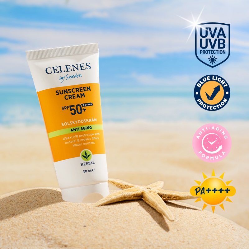 Celenes Herbal sunscreen cream anti-aging SPF50+ - Afbeelding 5