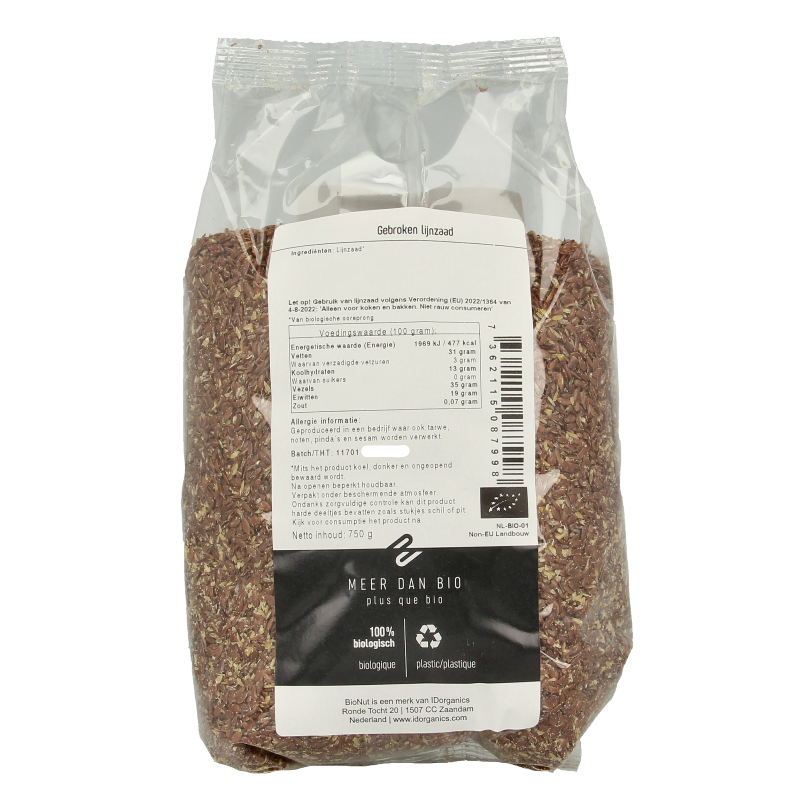 Bionut Lijnzaad gebroken bio - Afbeelding 2