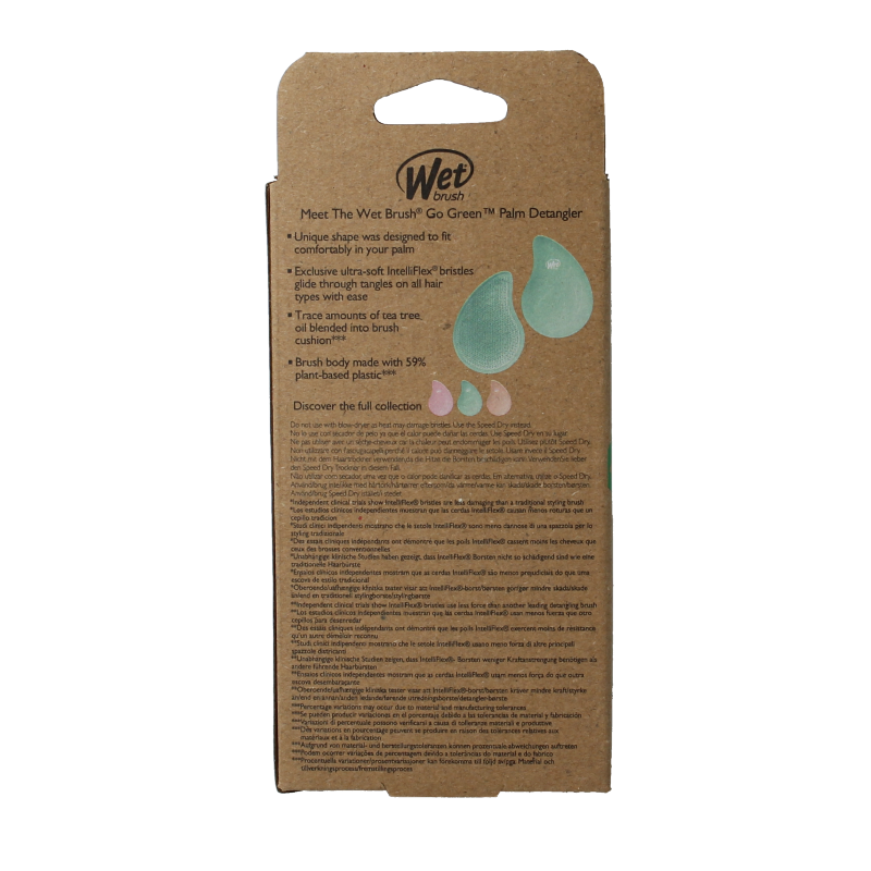 Wet Brush Go green palm detangler green tea tree oil - Afbeelding 3