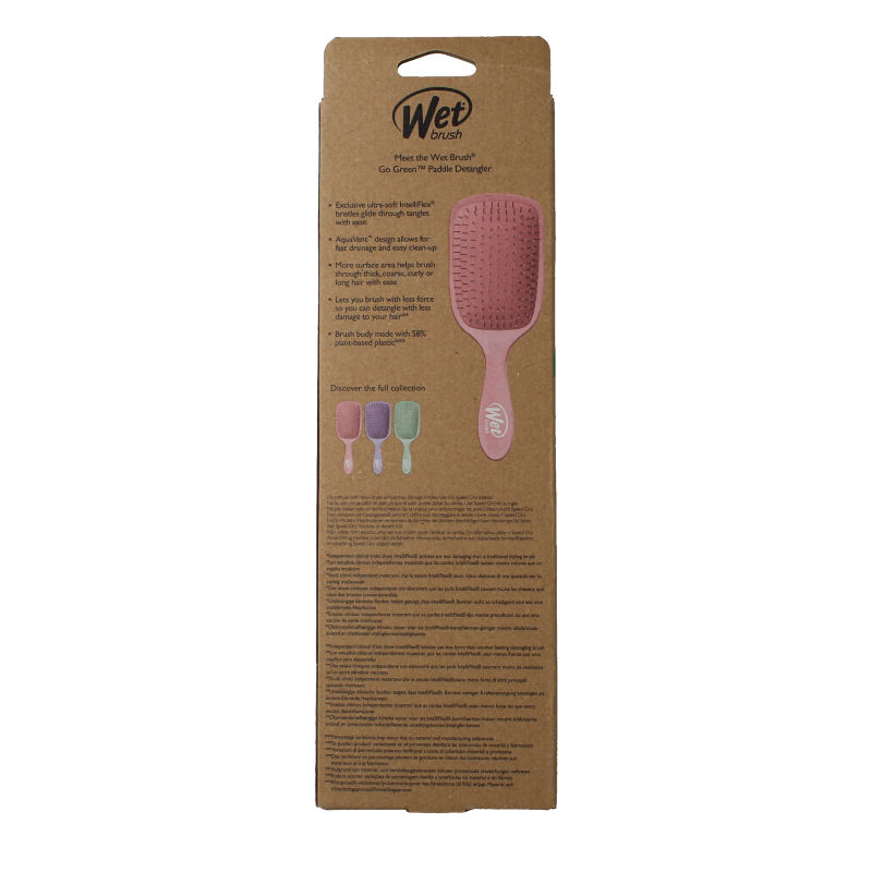 Wet Brush Go green paddle detangler pink - Afbeelding 3