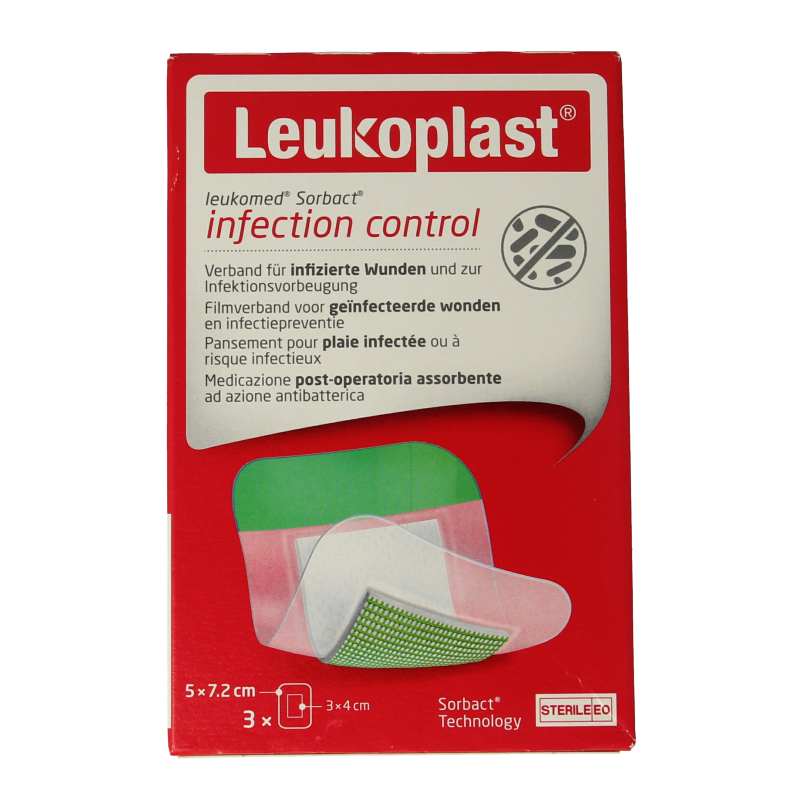 Leukomed Sorbact infection control 5 x 7.2cm