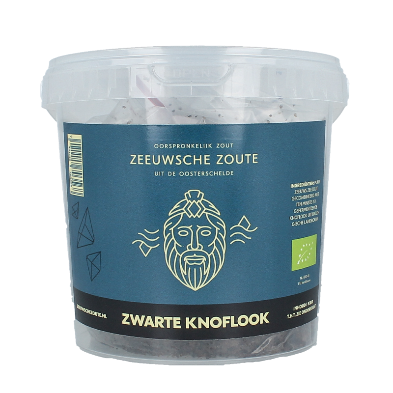 Zeeuwsche Zoute Zout met zwarte knoflook bio