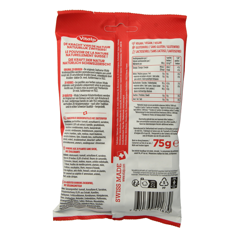 Vitalp 20 Kruiden original suikervrij - Afbeelding 2
