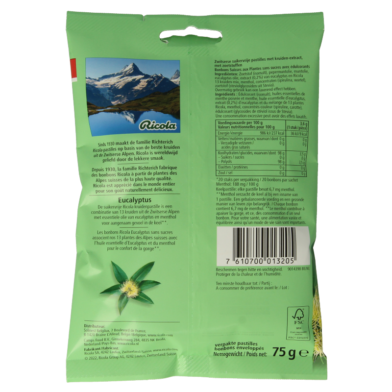 Ricola Eucalyptus suikervrij - Afbeelding 2