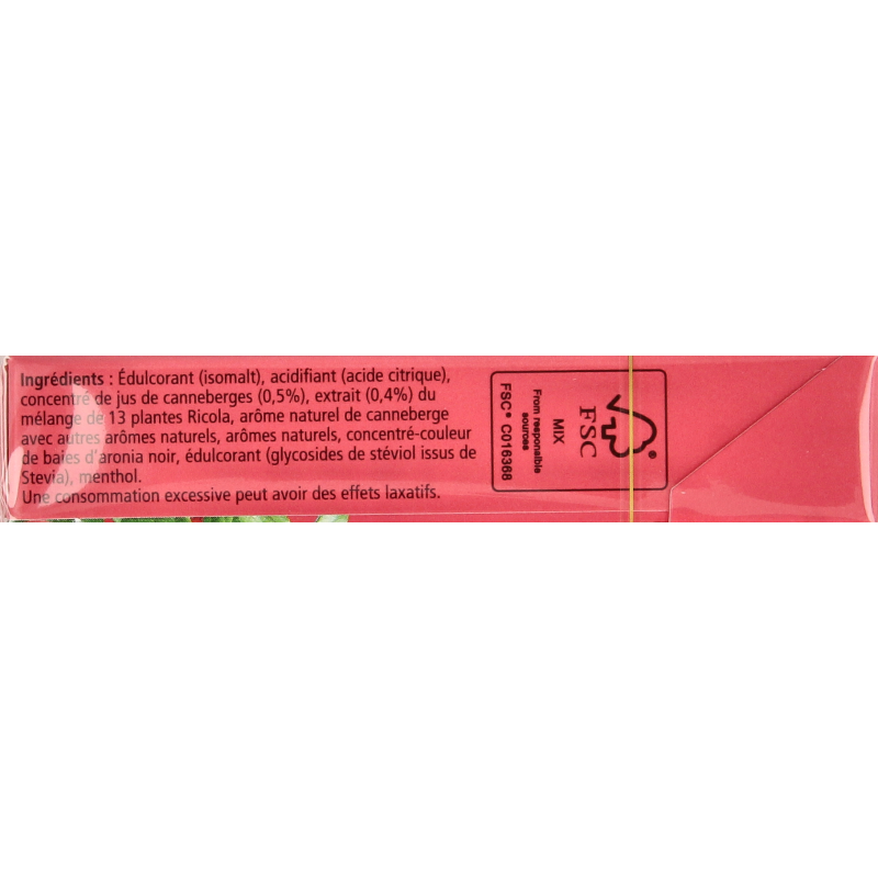 Ricola Cranberry suikervrij doosje - Afbeelding 2