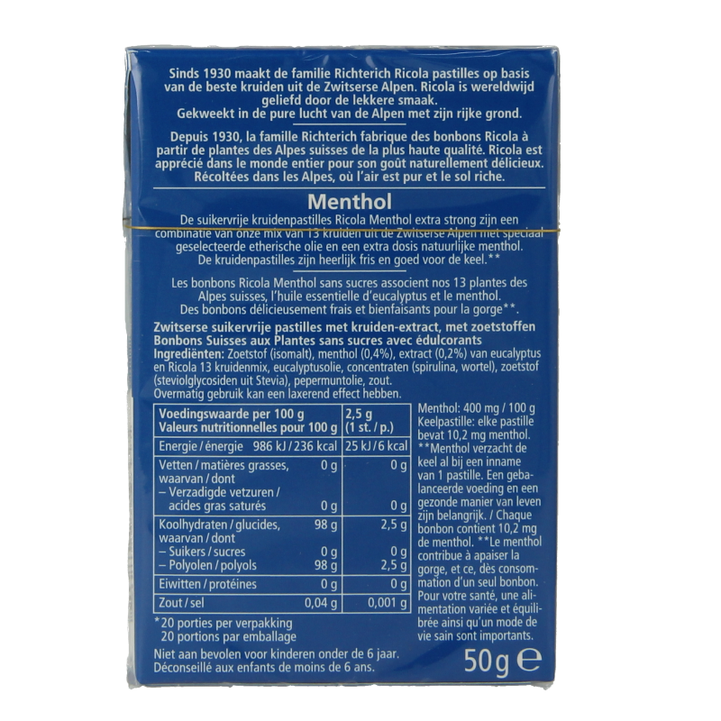 Ricola Menthol extra strong suikervrij - Afbeelding 3