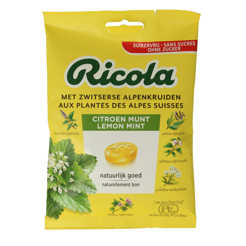 Ricola Citroen munt suikervrij