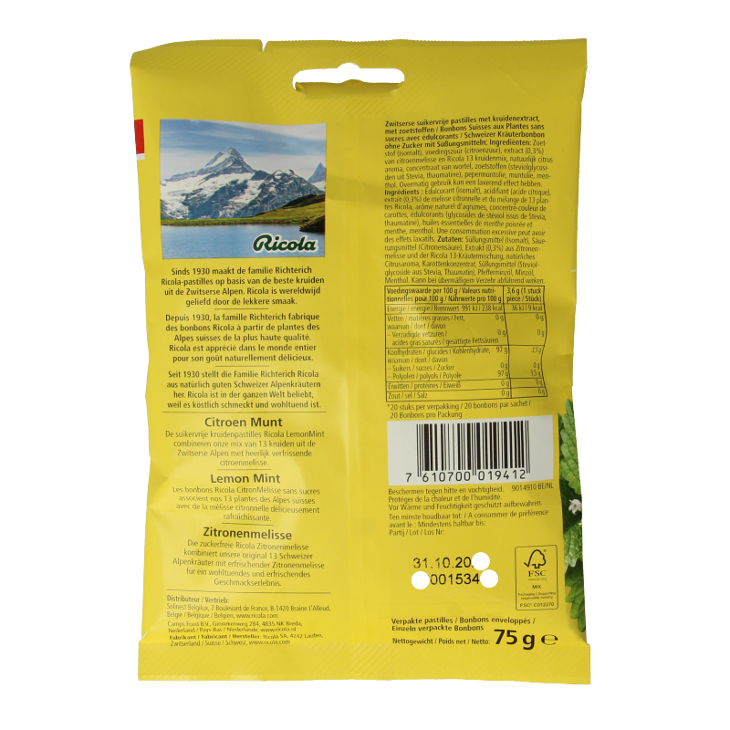 Ricola Citroen munt suikervrij - Afbeelding 2