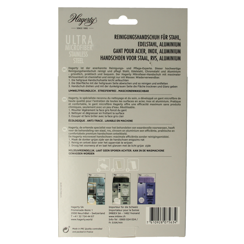 Hagerty Microfiber gloves stainless steel - Afbeelding 2