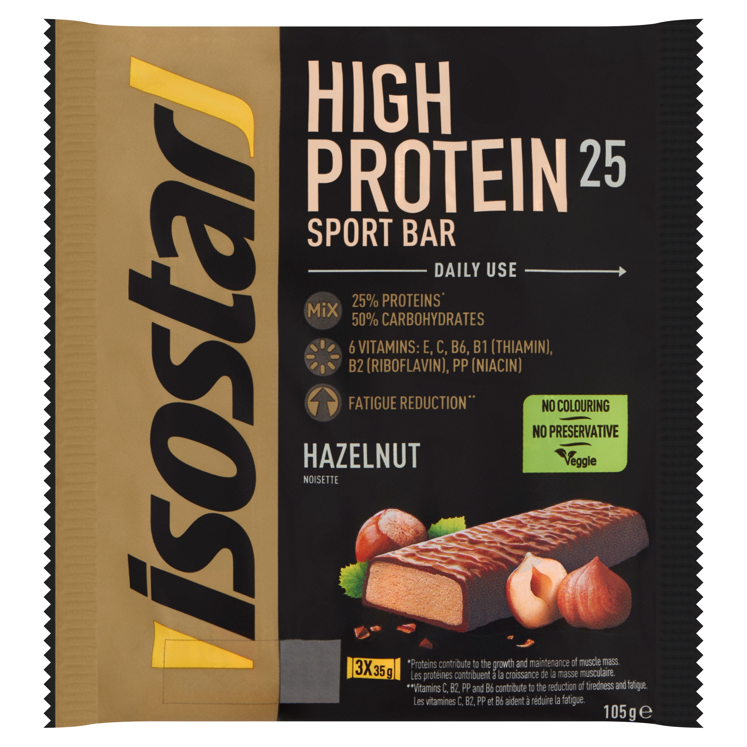 Isostar High protein 25 sport bars hazelnut 3 pack