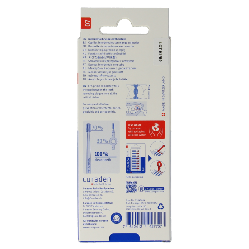 Curaprox Prime start rager 07 rood 2.5 mm - Afbeelding 2