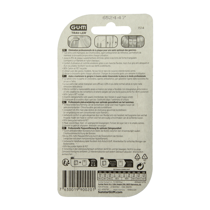 GUM Trav-ler rager 1.3 mm (geel) - Afbeelding 2