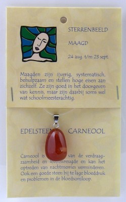 Steengoed Sterrenbeeldsteen hanger maagd