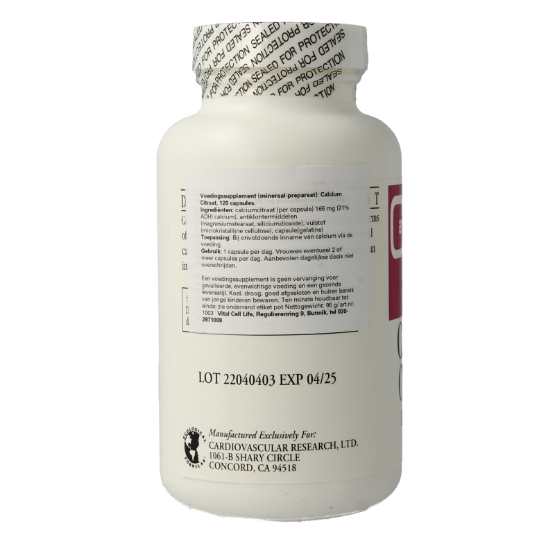 Cardio Vasc Res Calcium citraat 165mg - Afbeelding 3