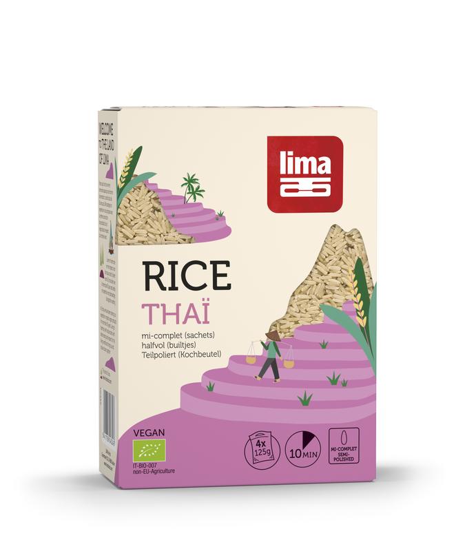 Lima Rijst thai halfvol builtjes 4 x 125 gram bio