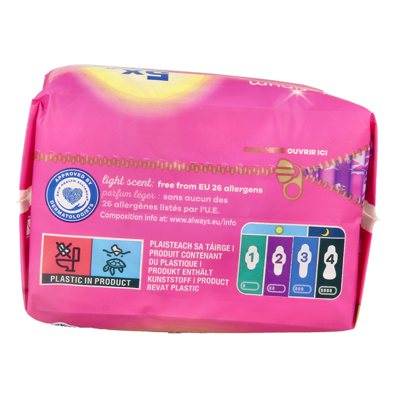 Always Maandverband platinum long vleugels mt 2 - Afbeelding 3