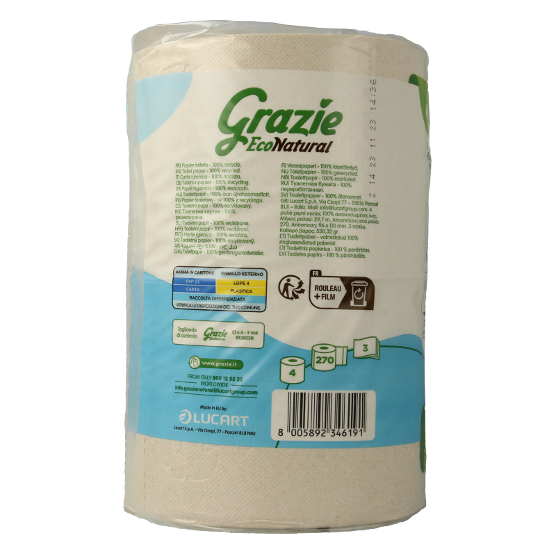 Grazie Natural Toiletpapier 3-laags - Afbeelding 2