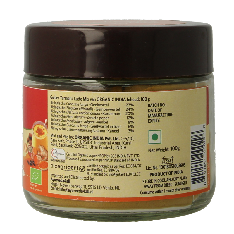 Organic India Golden turmeric latte mix - Afbeelding 3