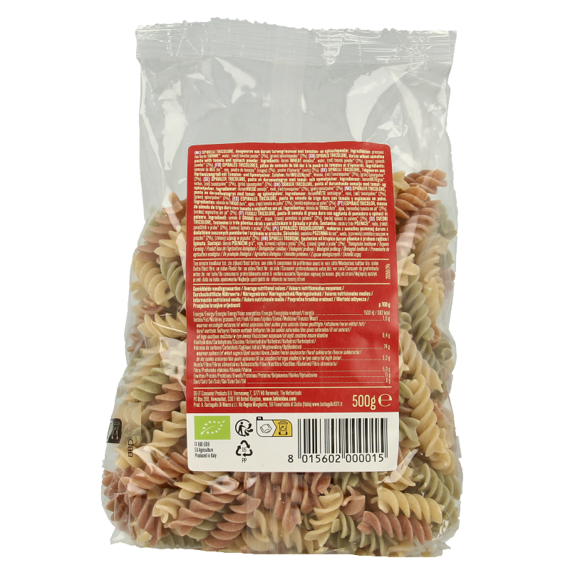 Bioidea Fusilli tricolore spirelli bio - Afbeelding 2
